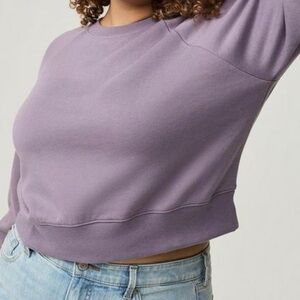 Torrid Cropped Purple Sweatshirt Comfortable Material Size 3X NWT